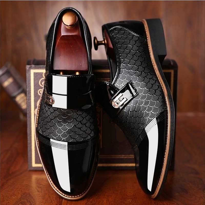 Herren Loafer & Slip On Gedruckte Oxfords Klassisch Brautkleider schlicht Outdoor Täglich PU Halbschuhe Schwarz Braun Frühling Herbst 2025 - $42.99 –P3