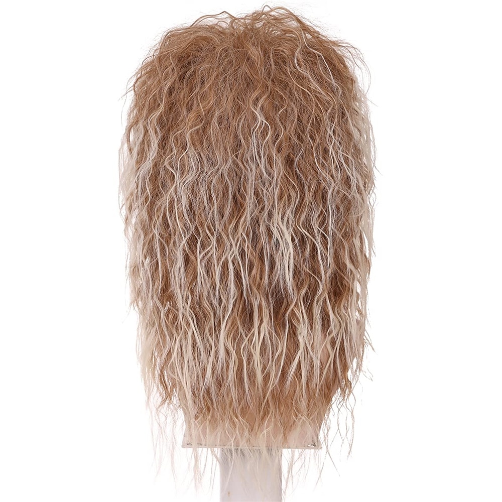 Funny mens Carnival costume Wig Mens 70s 80s Long Curly Black Rocker Costume Wig Halloween Wigs 2025 - $21.99 –P17