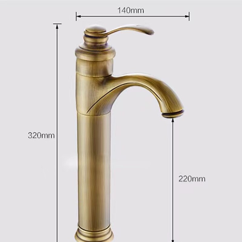 Bathroom Sink Faucet,Antique Brass Traditional Style Single Handle One Hole Bath Taps with Hot and Cold Switch and Ceramic Valve 2025 - $89.99 –P2