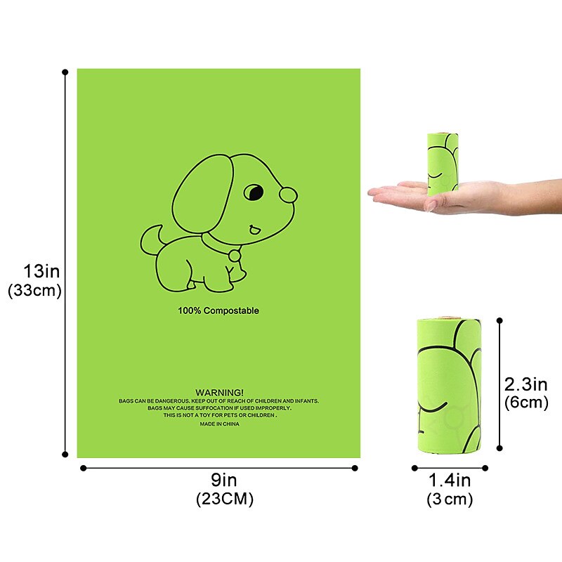 1 stk kjæledyr søppelposer maisstivelse biologisk nedbrytbare hundegjødselposer komposterbar fekal oppsamlingspose dispenser 2025 - $11.01 –P20