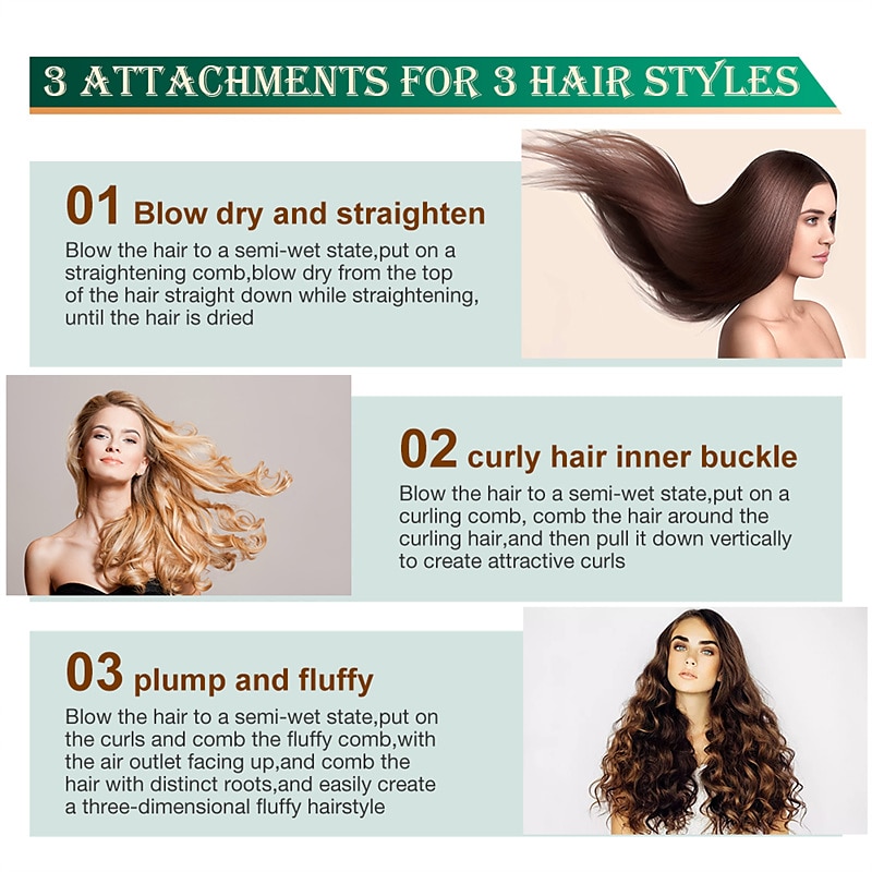 Blow Dryer with Comb Hair Dryer Comb Hot Air Curling For Hair Roller  Ionic Hair Straightening Brush Quick Professional Brush Dry Hair Curler Curling Iron Valentine's Day Gift 2026 - $38.99 –P14
