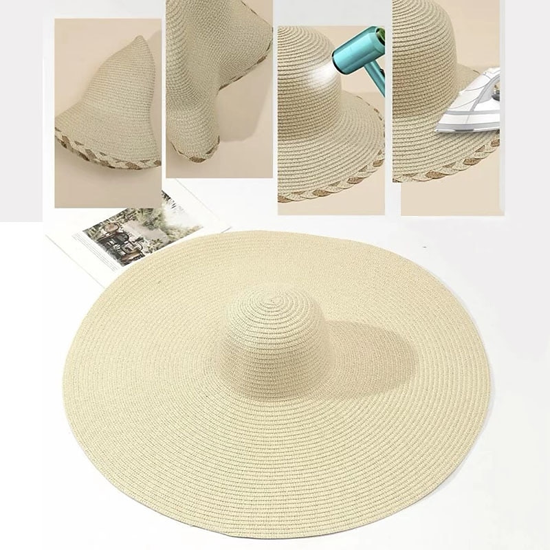 Dam Solhatt Stråhatt Sugrör Boho Strandstil 2025 - $19.99 –P5
