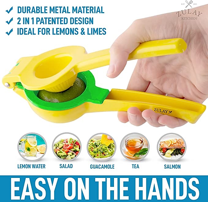 Spremiagrumi 2 in 1 per limone e lime - spremiagrumi manuale spremiagrumi - spremiagrumi manuale ad estrazione massima (vibrante atollo giallo e blu) del 2025 a $16.99 –P5