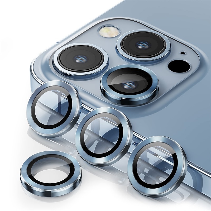 סט 1 מצלמה עדשה מגן עבור Apple אייפון 16 אייפון 15 פרו מקס פלוס iPhone 14 Pro Max אייפון 13 אייפון 12 סגסוגת אלומיניום נוגד טביעות אצבעות יהלום זוהר ונוצץ עמיד לשריטות 2025 - $4.99 –P3