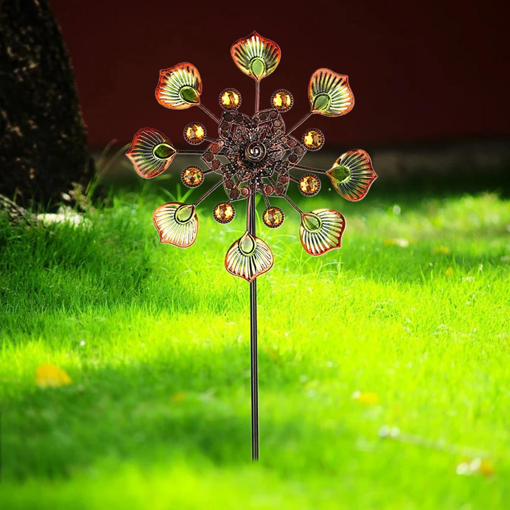 Iron Art Windmill Garden Ground Inserted Pinwheel Outdoor Rotatory Colorful Peacock Tail Windmill Courtyard Windmill Garden Craft Ornament 2025 - $33.99 –P1