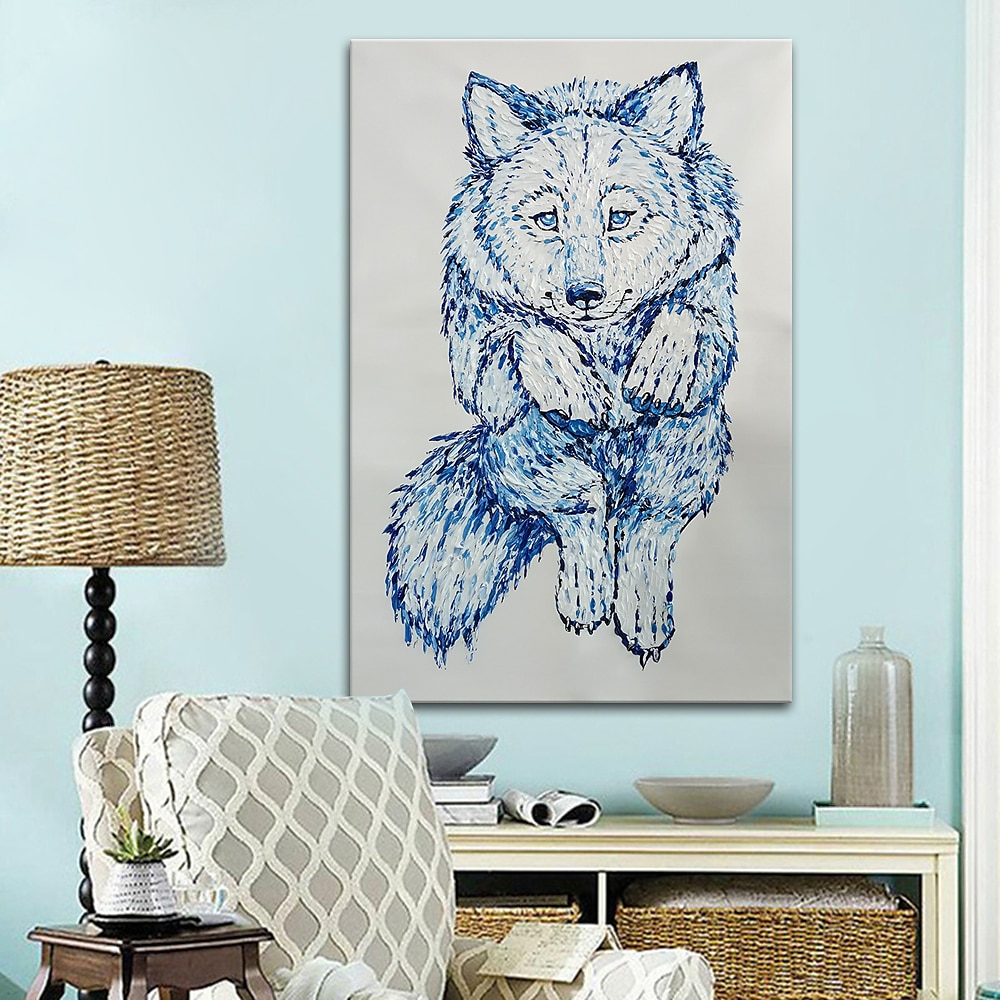 pinturas a óleo de animais de cachorro feitos à mão mintura em tela decoração de arte de parede moderna imagem abstrata para decoração de casa rolada sem moldura pintura não esticada de 2026 por $74.99 –P4