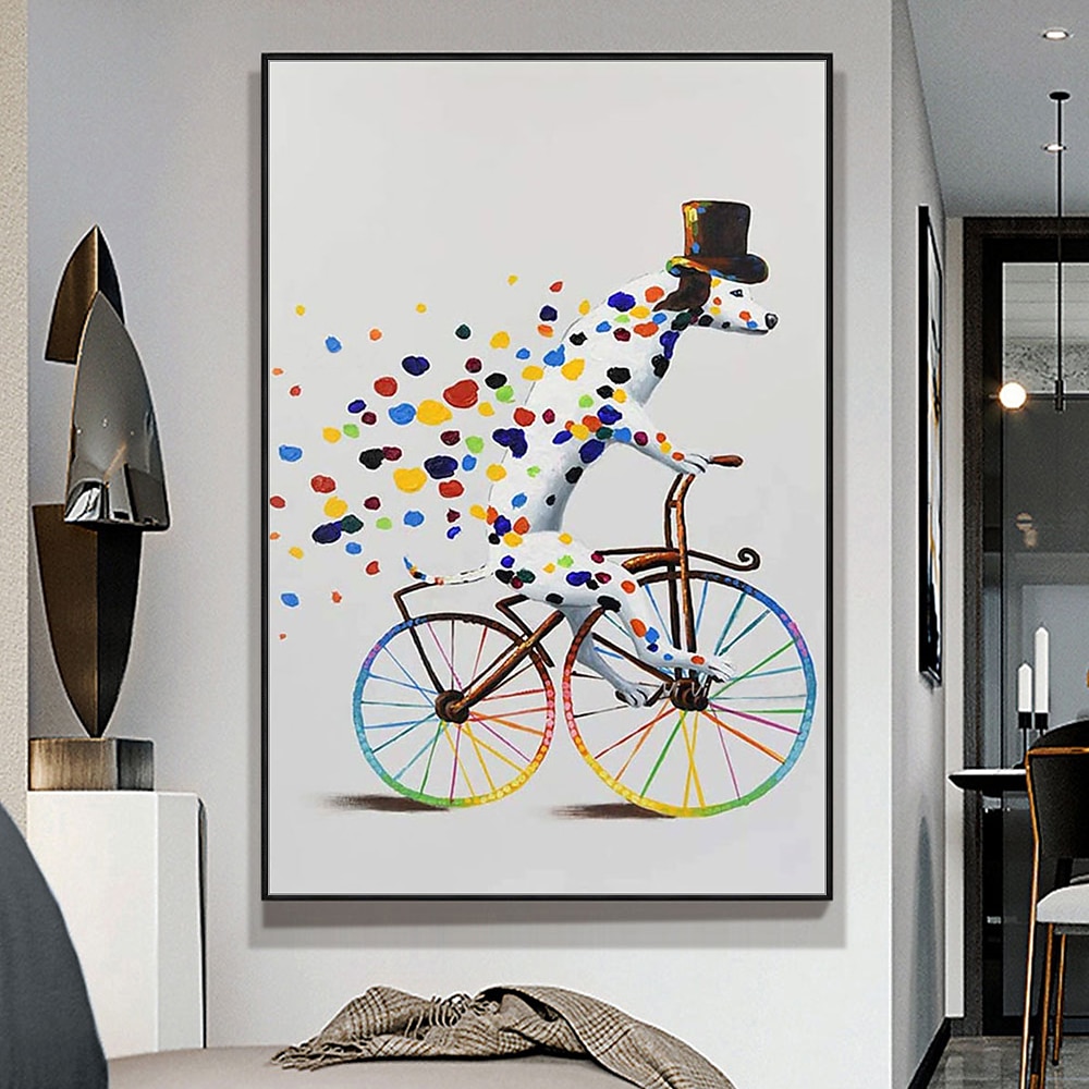 pinturas a óleo de animais de cachorro feitos à mão mintura em tela decoração de arte de parede moderna imagem abstrata para decoração de casa rolada sem moldura pintura não esticada de 2026 por $74.99 –P2