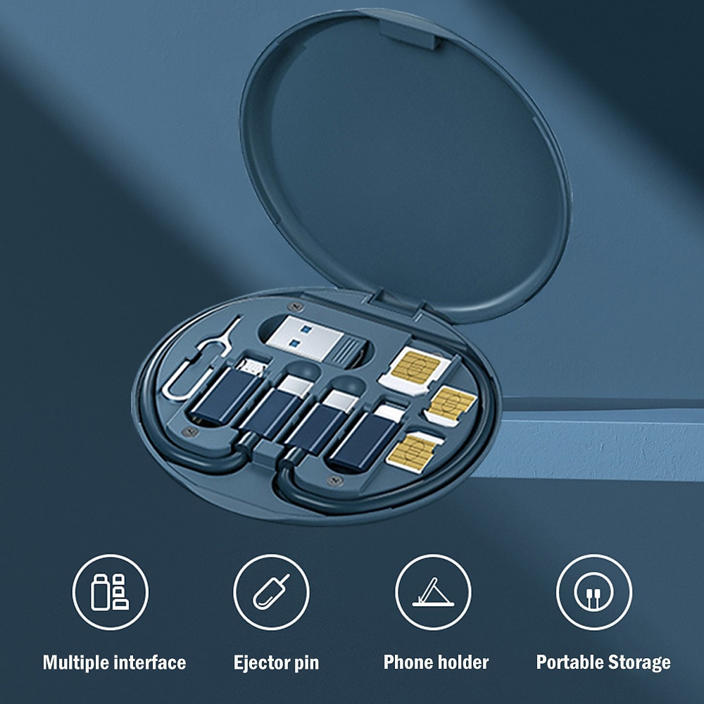 1 упаковка remax usb-адаптер, кабель для хранения, конвертер, многотипный преобразователь линии зарядки, молния, тип c, инструмент для передачи микроданных, содержит слот для sim-карты, лоток для извлечения штифта, используемый в качестве держателя телефо 2025 - $18.99 –P12