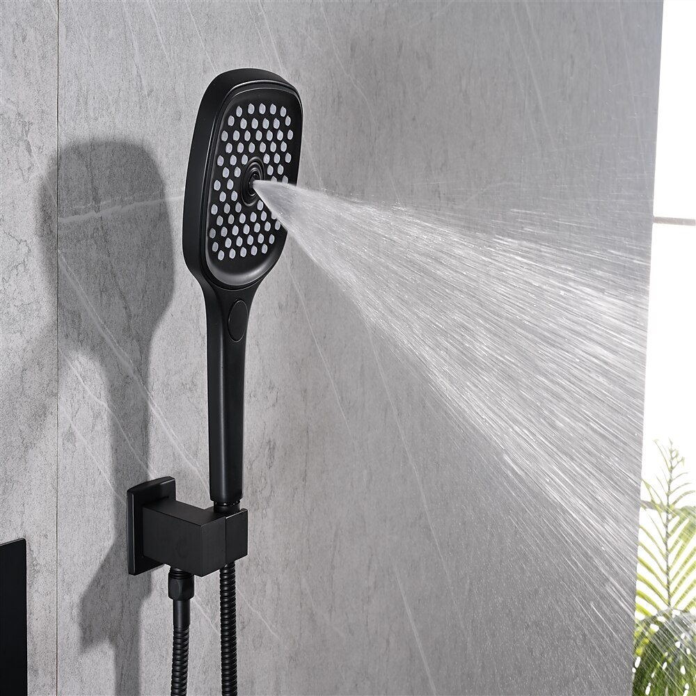 douchekraan, regendouchekopsysteem / thermostatische mengkraan set - regendouche waterval eigentijdse geschilderde afwerkingen monteren in messing klep baddouche mengkranen 2025 - $1052.99 –P2