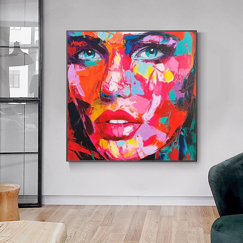 Mintura main visage peinture à l'huile sur toile mur art décoration moderne figure abstraite image pour la décoration intérieure roulé sans cadre non étiré peinture de 2025 ? $73.99 –P6