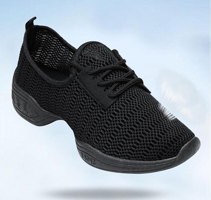 Black Breathable Mesh Lace-Up Dance Shoes for Women – Lightweight Flexible Sole, Ideal for Jazz, Ballroom, and Latin Dance 2025 - $29.99 –P2