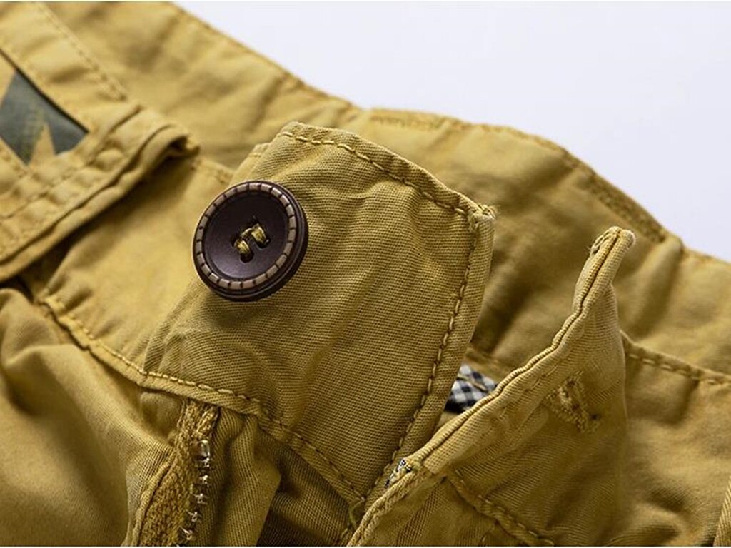 Męskie Spodenki cargo Kraťasy na turistiku Zamek Multi Pocket Wiele kieszeni Litera Do kolan Codzienny Poczta Chino Zieleń wojskowa Khaki Średnio elastyczny 2026 - $36.99 –P1