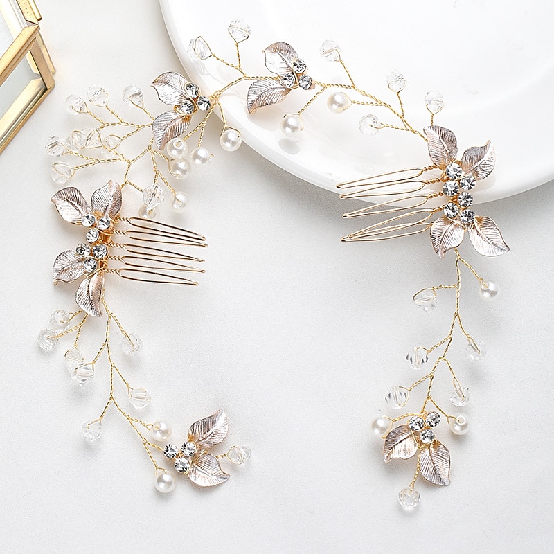 1pc Women's Girls' Headbands Flower Leaf Bride Wedding Hair Vine Silver Rhinestone Bridal Hairpieces Crystal Headpiece Hair Accessories for Women and Girls 2025 - $22.99 –P3
