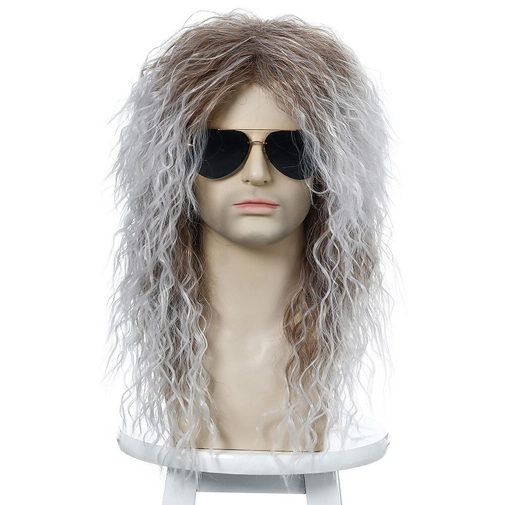 Peluca de rockero metal de los años 70 80 peluca larga rizada negra de hombre para fiesta disfraz anime pelucas de Halloween 2026 - $29.99 –P18