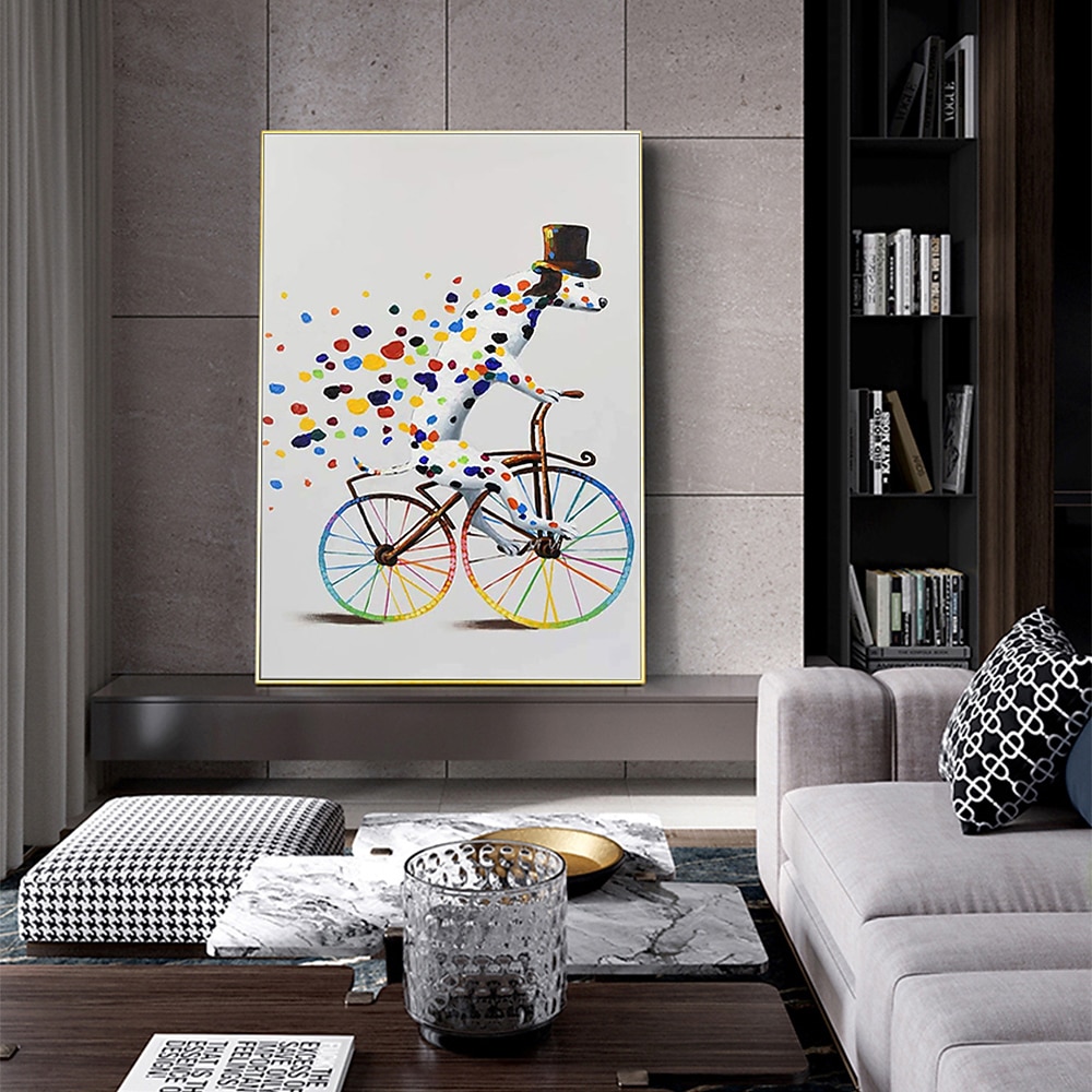 pinturas a óleo de animais de cachorro feitos à mão mintura em tela decoração de arte de parede moderna imagem abstrata para decoração de casa rolada sem moldura pintura não esticada de 2026 por $74.99 –P1