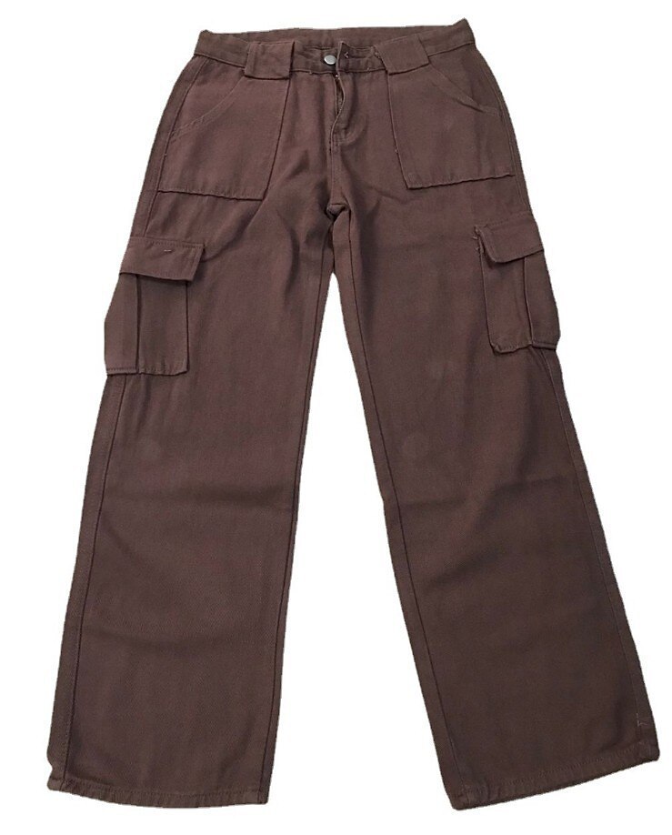 Women‘s Cargo Khaki Pants Trousers Kim Full Length 100% Cotton Baggy Micro-elastic Mid Waist Fashion Casual Weekend Brown S M Summer Spring &  Fall 2023 - US $34.99 –P3