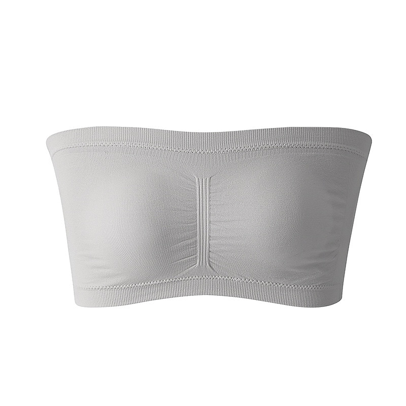 női bandeau melltartó pánt nélküli cső felső sima bézs sztreccs kényelmes puha légáteresztő fehérnemű tavaszi nyár alkalmi napi láthatatlan könnyű varrat nélküli 2025 - $13.49 –P6