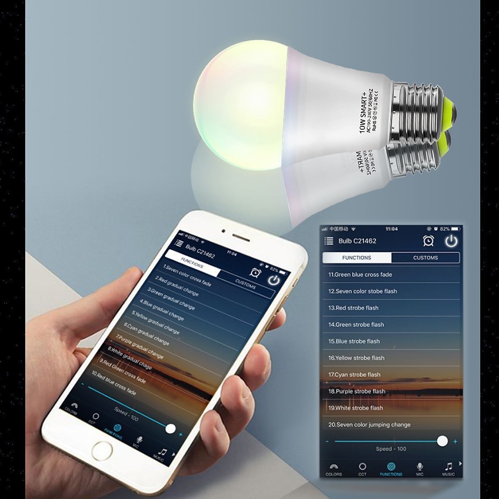 6pcs 4pcs 2pcs10W WiFi Smart LED Light Bulb Work with Alexa & Google Dimmable A19 A60 E26 E27 RGBCCT Color Changing No Hub Required 2025 - $24.99 –P1