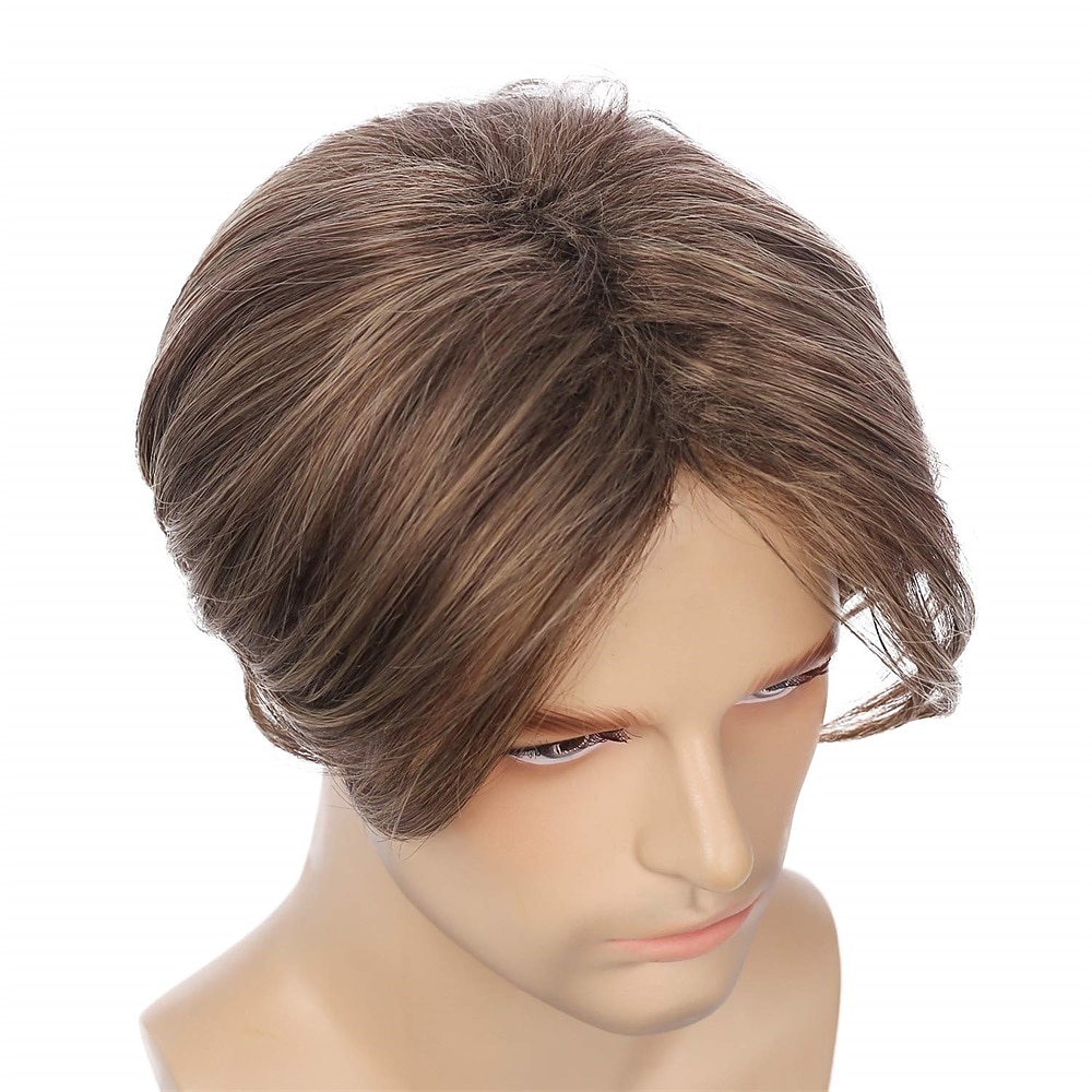 Short Straight Synthetic Wig Realistic Natural Side Part Wigs for Men Halloween Wigs 2025 - $25.99 –P5