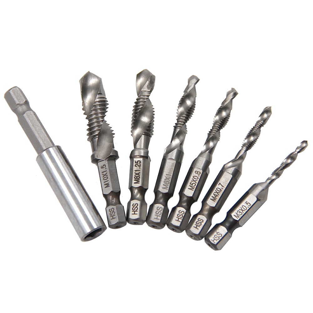6pc hss maschio composito 60mm asta di prolunga perforatrice e maschiatrice con set di utensili per maschiatura e smussatura di fori del 2025 a $21.99 –P7