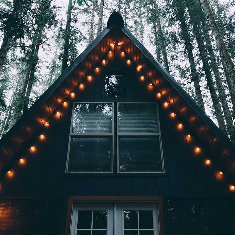Globe String Lights 15m/50FT 50LEDs G40 Outdoor Hanging Globe Patio Lights with 50 Clear Bulbs(2 Spare) UL Listed Connectable Backyard Lights for Indoor Outdoor Decor 50 Hanging Sockets E12 Base 5W Bulb Black 2025 - $60.99 –P12