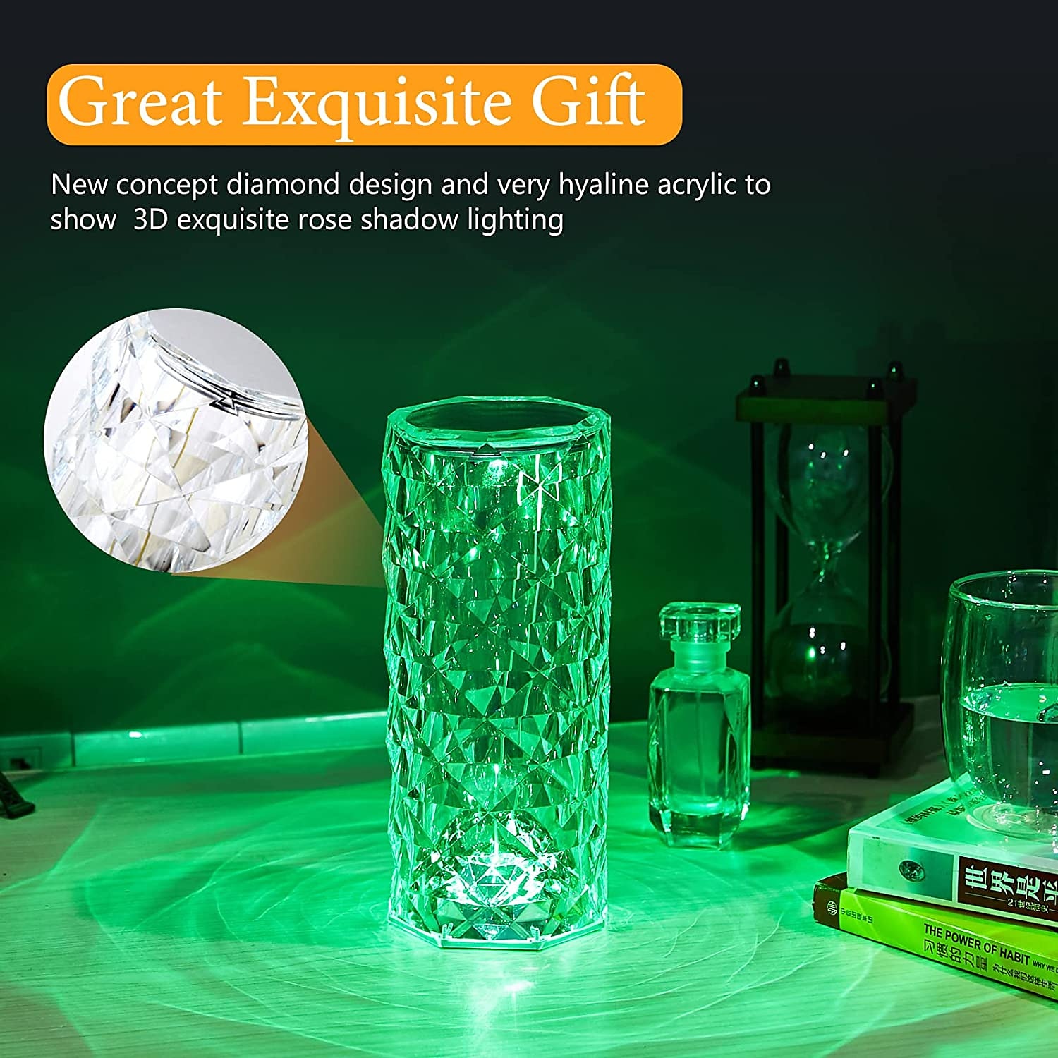 Crystal Table Lamp 16 Colors Change Touch Remote Control Modern Bedside Table Lamp USB Rechargeable Rose Desk Lamp Night Light for Valentines Bedroom Living Room Dinner Bar Decoration 2025 - $28.99 –P5