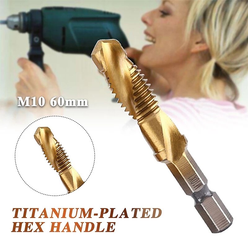 6pc HSS4341- Compound Tap Drill Bits Cobalt Taps Metric Combination Drill Bits 1/4 inch Hexagonal Quick-change Metal Drilling Tool 2025 - $19.99 –P5