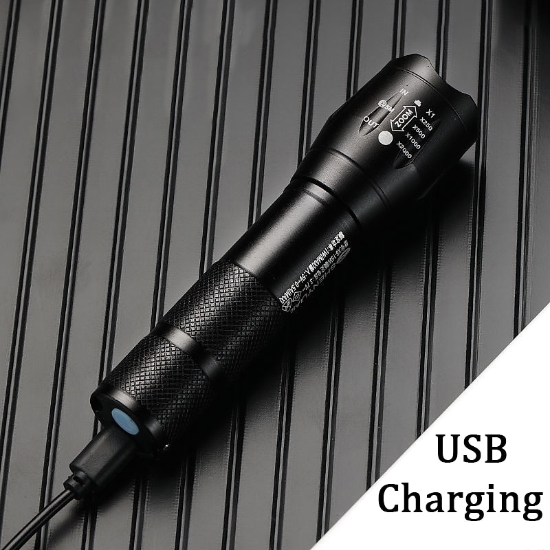 LED Tactical Flashlight T6 Super Bright Portable Torch Aluminum Alloy USB Rechargeable Outdoor Camping Tactical Flash Light 2026 - $14.49 –P13