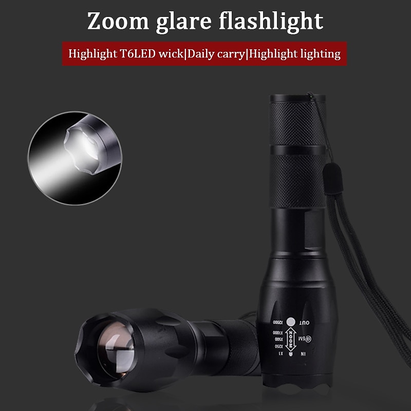 LED Tactical Flashlight T6 Super Bright Portable Torch Aluminum Alloy USB Rechargeable Outdoor Camping Tactical Flash Light 2026 - $14.49 –P14