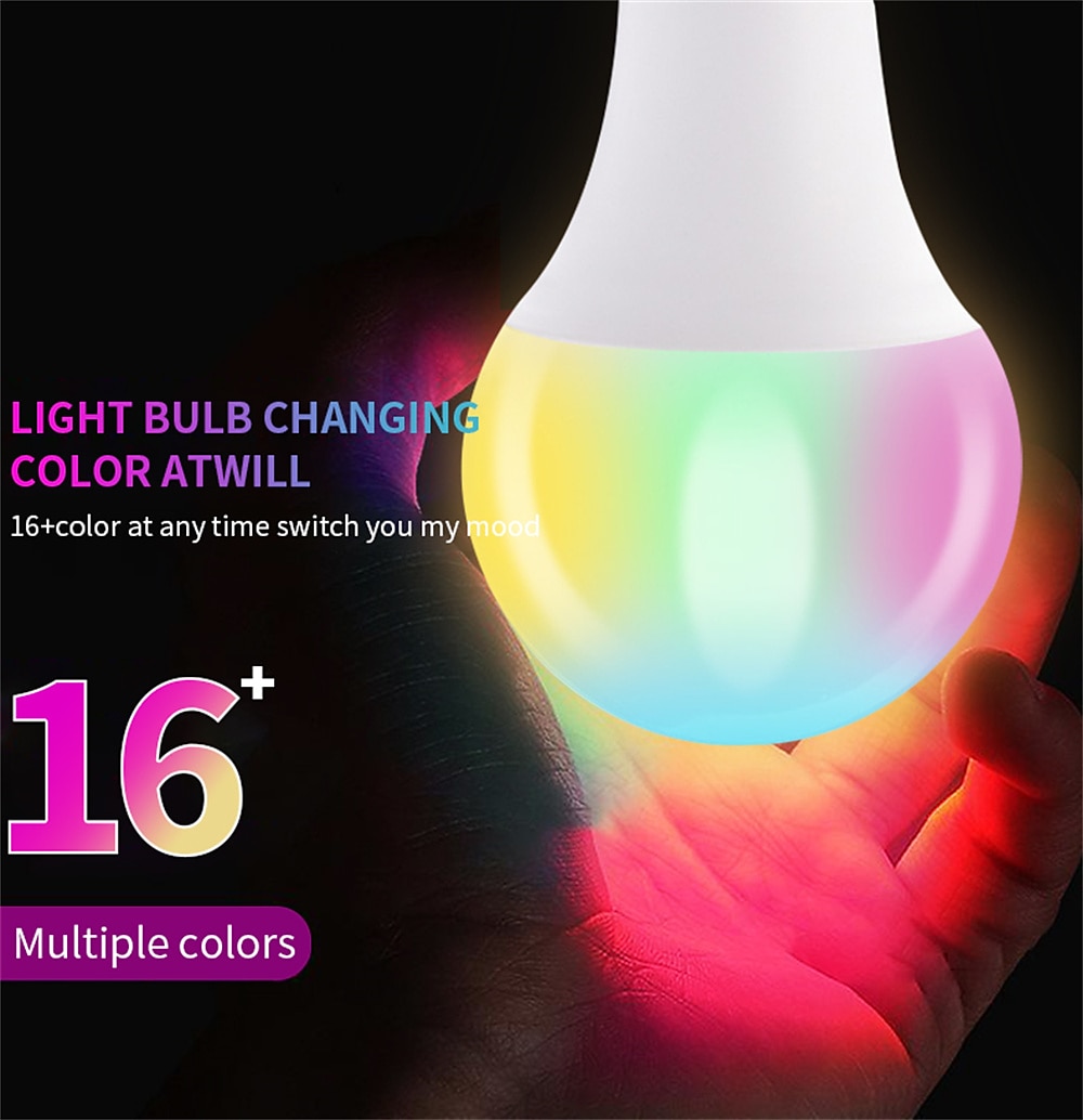 2pcs 1pc 15W E27 E26 LED Light Bulb RGBW Lamp 16 Color Changing Smooth Fade Flash Strobe Mode IR Remote Control Home Decoration Holiday Light 110-240V 2025 - $10.99 –P1