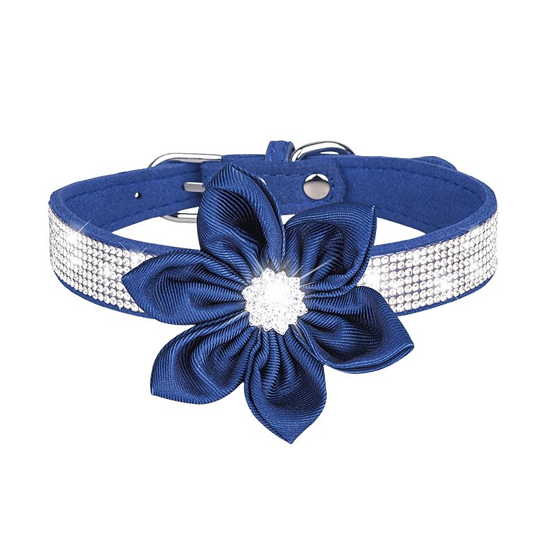 coleira de cachorro de strass coleira de cachorro rotulação placa de identificação coleira de cachorro anti-perdida flor removível cachecol de gato de 2025 por $18.49 –P7