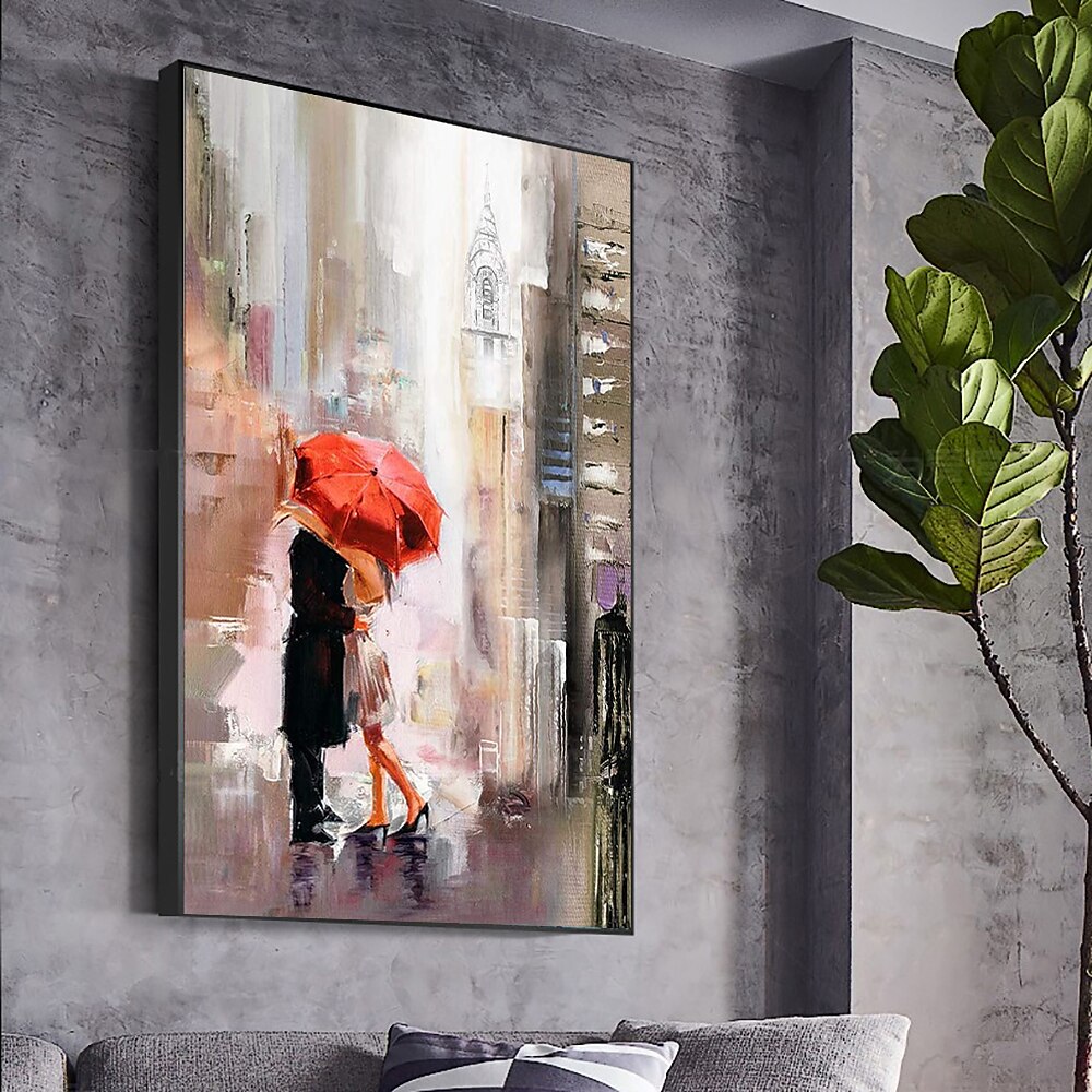 Peinture à l'huile faite à la main toile art mural décoration vue sur la rue décor à la maison roulé sans cadre peinture non étirée de 2025 ? $100.99 –P3