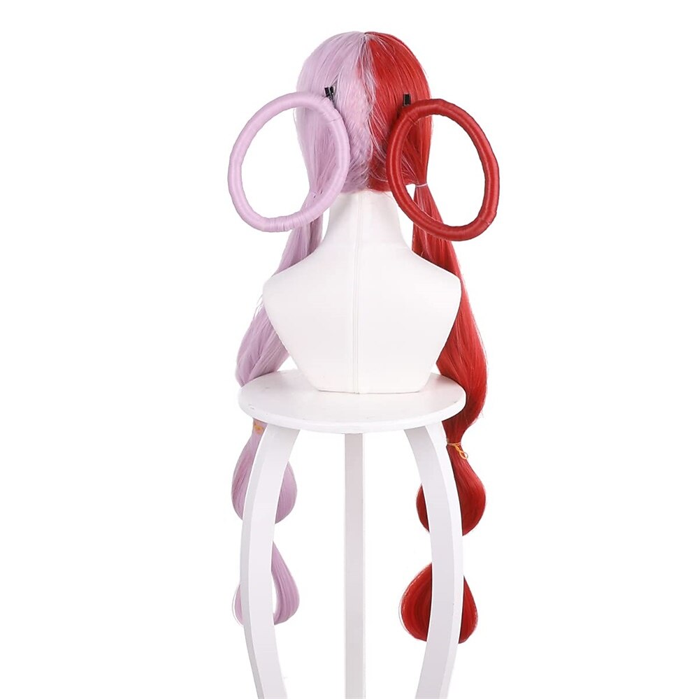 Uta cosplay perruque moitié rouge et violet couvre-chef tiges fille perruques une pièce femme fille anime accessoires de 2025 ? $32.99 –P2