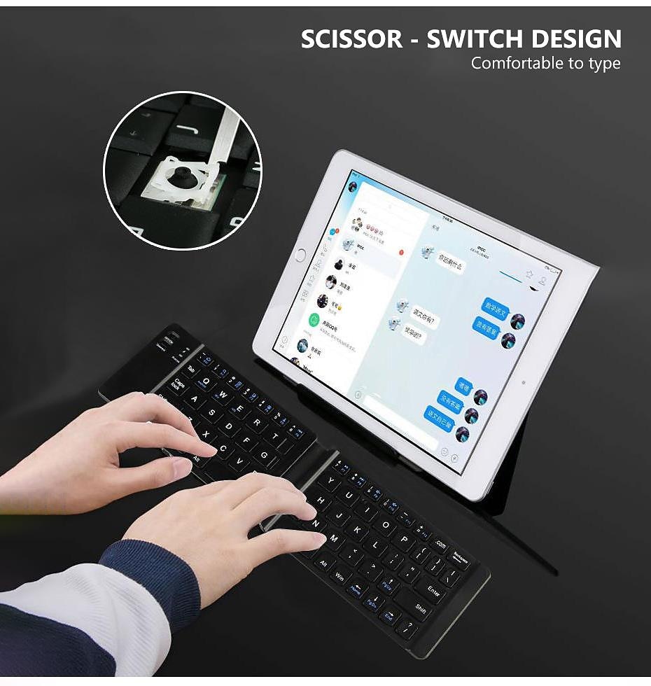 Mini Wireless Bluetooth Folding Keyboard Foldable Wireless Keypad for IOS/Android/Windows ipad Tablet phone 2025 - $28.99 –P1