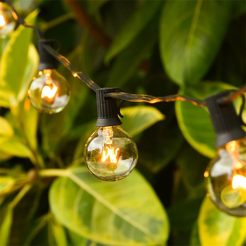 Globe String Lights 15m/50FT 50LEDs G40 Outdoor Hanging Globe Patio Lights with 50 Clear Bulbs(2 Spare) UL Listed Connectable Backyard Lights for Indoor Outdoor Decor 50 Hanging Sockets E12 Base 5W Bulb Black 2025 - $60.99 –P1