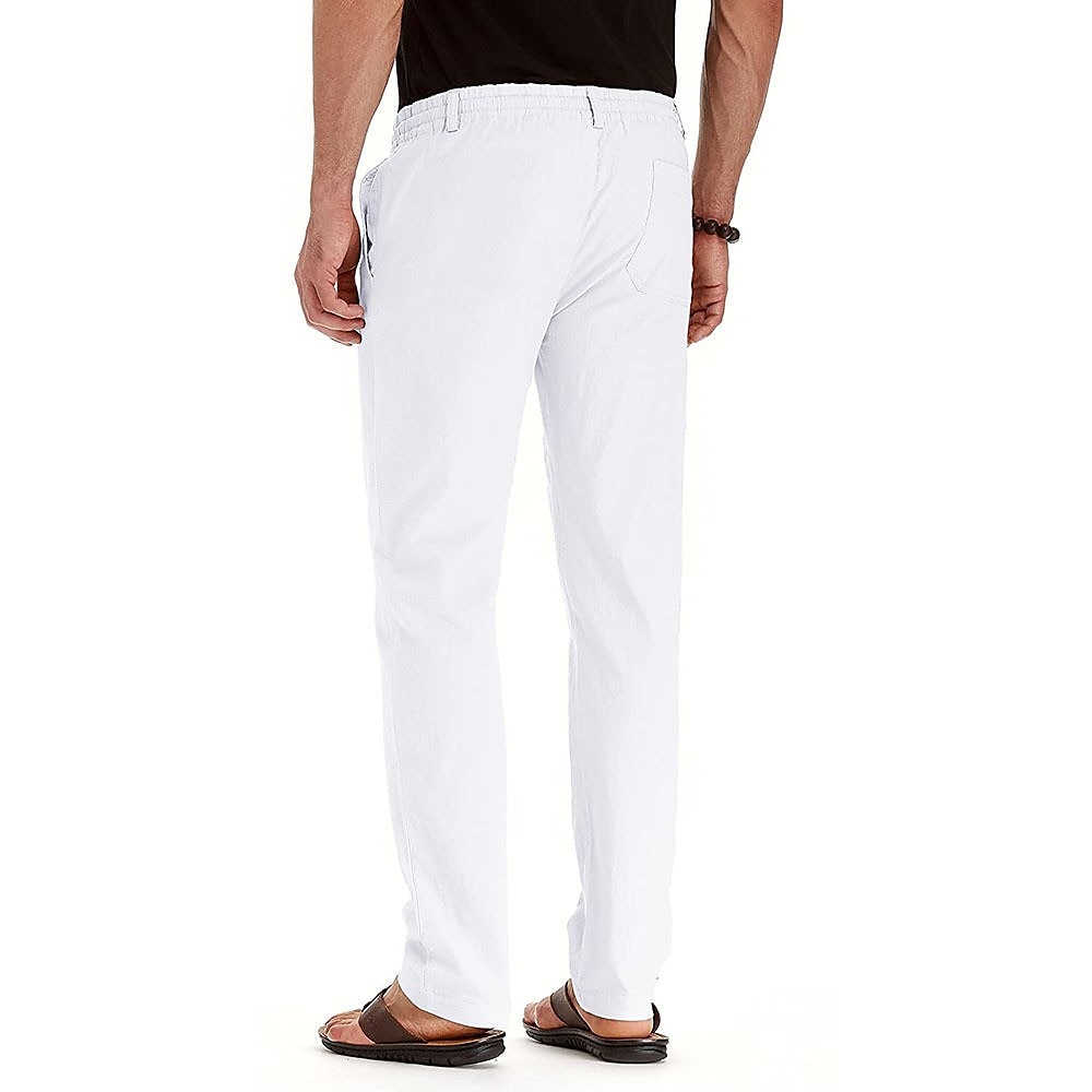 Per uomo Pantaloni di lino Pantaloni Pantaloni estivi Vita elastica Multi tasca Liscio Comfort Traspirante Lunghezza intera Attività commerciale Informale Essenziale Informale Taglia piccola Nero del 2025 a $21.99 –P9