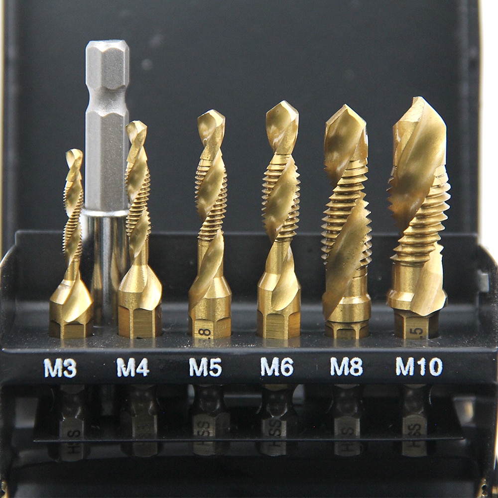 6pc hss maschio composito 60mm asta di prolunga perforatrice e maschiatrice con set di utensili per maschiatura e smussatura di fori del 2025 a $21.99 –P4