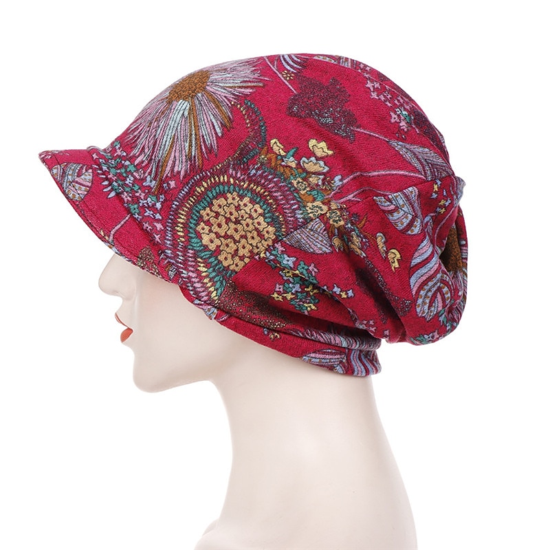 dámský potisk čepice čepice dámské podzimní zima bavlněné baseballové čepice culík vintage teplý turban čepice kšiltovky čepice 2025 - $15.99 –P4