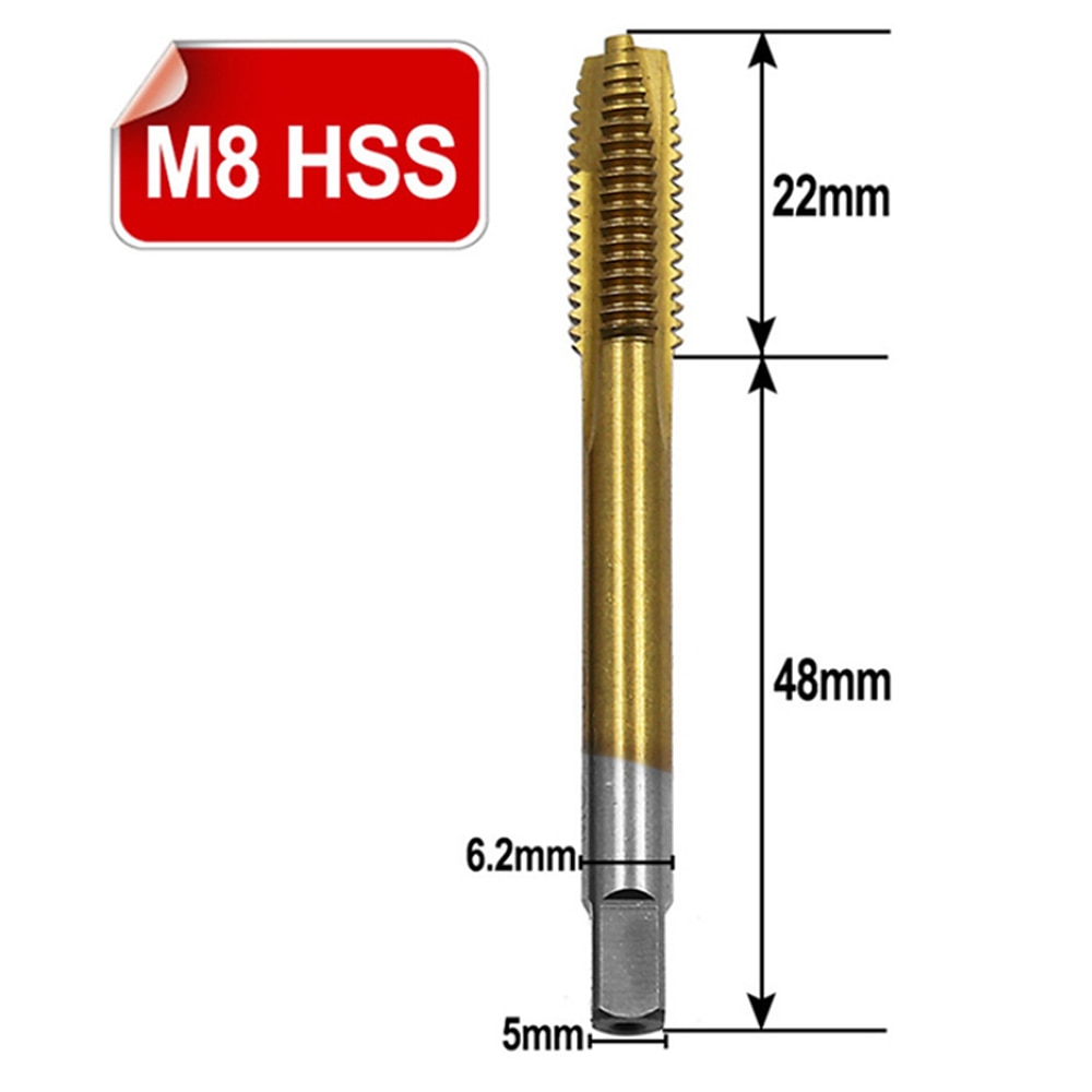 Straight Groove Tap M3-M8 High Speed Steel Tapping Internal Thread Hole Opener For Titanium-plated Screw Point Machine 2025 - $18.99 –P13