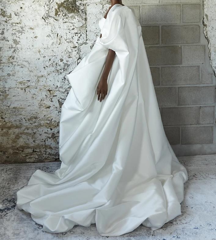 Dames Wrap Bruid's Wraps Cape Luxe Halve Mouwen Satijnen Fall Bruiloft Wraps Met Effen Kleur Voor Bruiloft Alle Seizoenen jurk om indruk te maken 2025 - $118.99 –P3