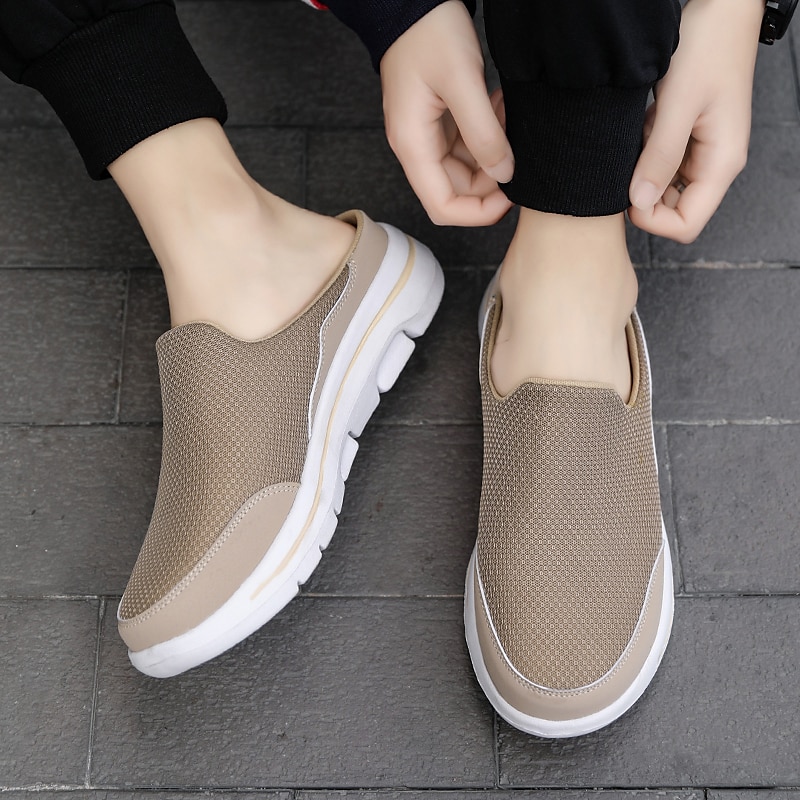 Mocasines de malla livianos sin cordones para hombre: mulas casuales cómodas y transpirables para caminar al aire libre en verano 2025 - $42.99 –P4
