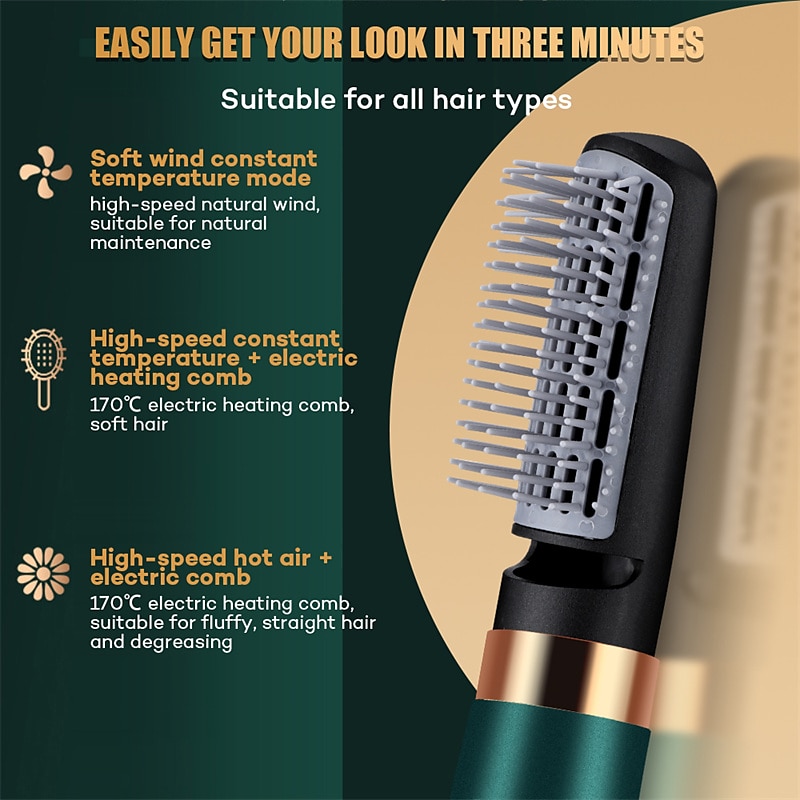 Blow Dryer with Comb Hair Dryer Comb Hot Air Curling For Hair Roller  Ionic Hair Straightening Brush Quick Professional Brush Dry Hair Curler Curling Iron Valentine's Day Gift 2026 - $38.99 –P10