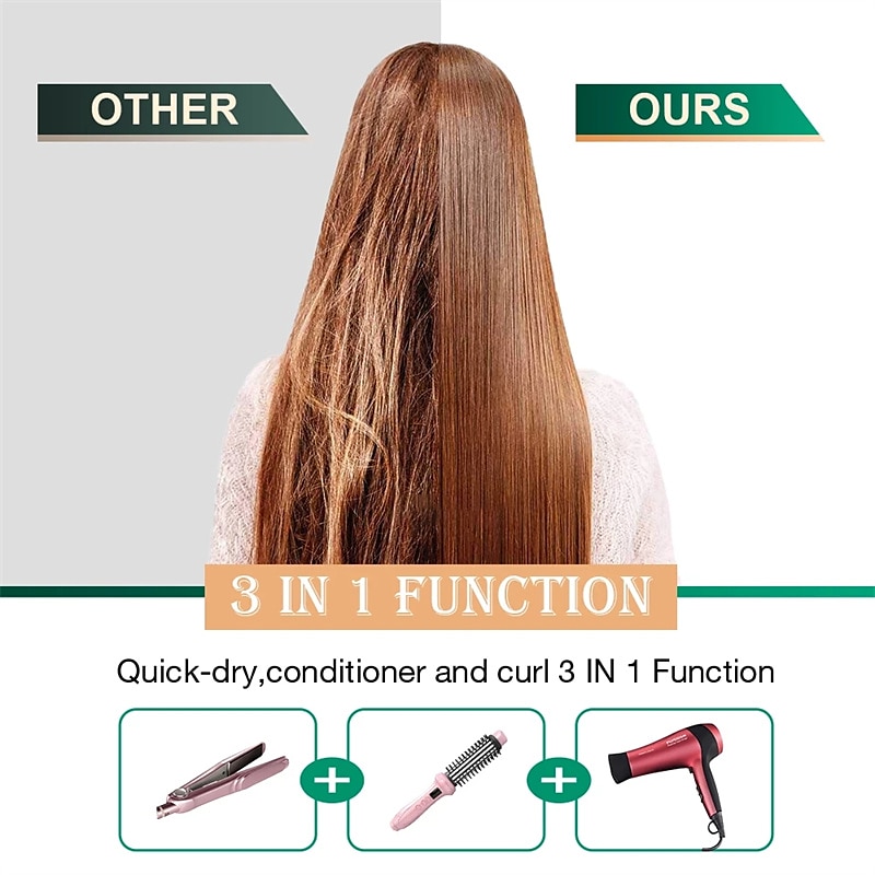 Blow Dryer with Comb Hair Dryer Comb Hot Air Curling For Hair Roller  Ionic Hair Straightening Brush Quick Professional Brush Dry Hair Curler Curling Iron Valentine's Day Gift 2026 - $38.99 –P16