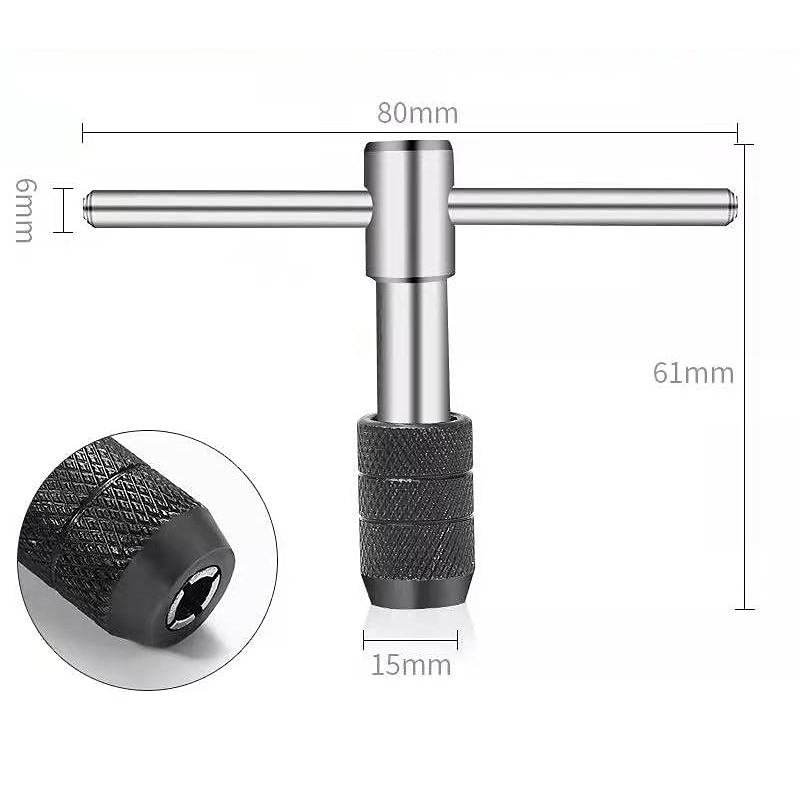 Portable 6pcs T-type Wrench Drill Set Hand Tapping Tools Machine Screw Thread Tap Twist Bit M3/M4/M5/M6/M8 Tap Set DIY Tool 2025 - $7.99 –P7