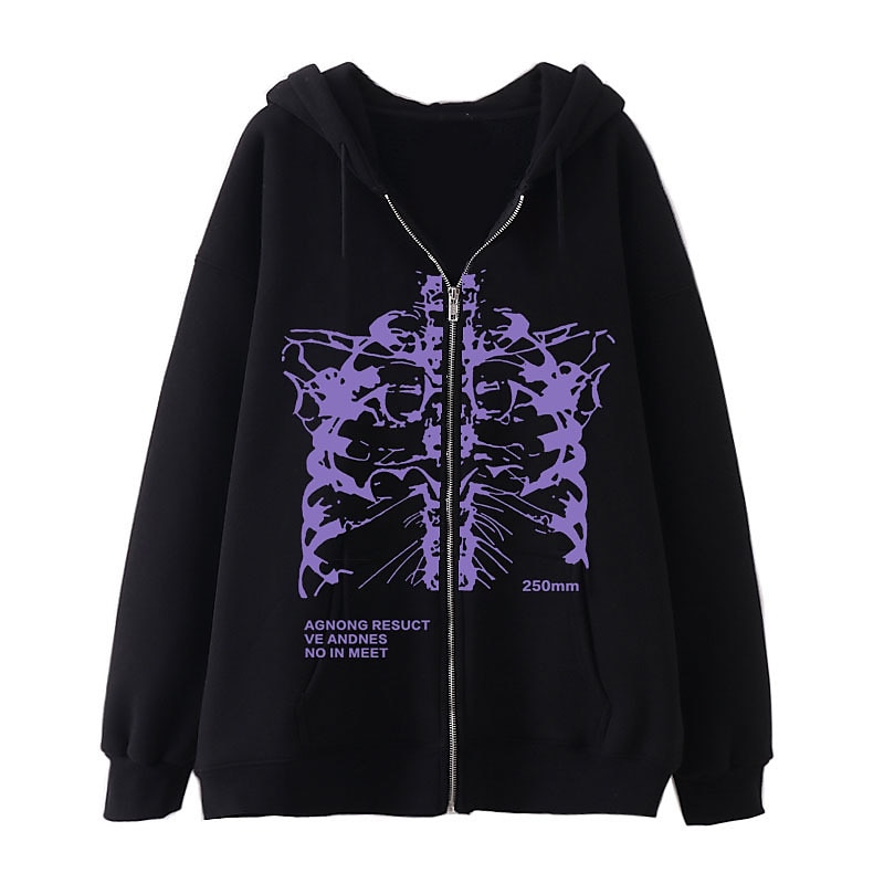 Herr Grafisk Dödskalle Huvtröja Huvtröjor Tröja Huvtröja med dragkedja Långärmad Huvtröja Huva Häftig Sport & Utomhus Streetwear Svartvit Svart Vår Höst Designer 2025 - $27.99 -P4