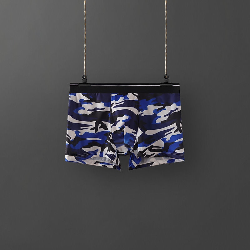 Per uomo 1 confezione Biancheria intima Mutandine di base Boxer Di base Poliestere Antiparassitario A prova di perdita Alfabetico Vita normale azzurro cielo Nero del 2025 a $4.49 –P8