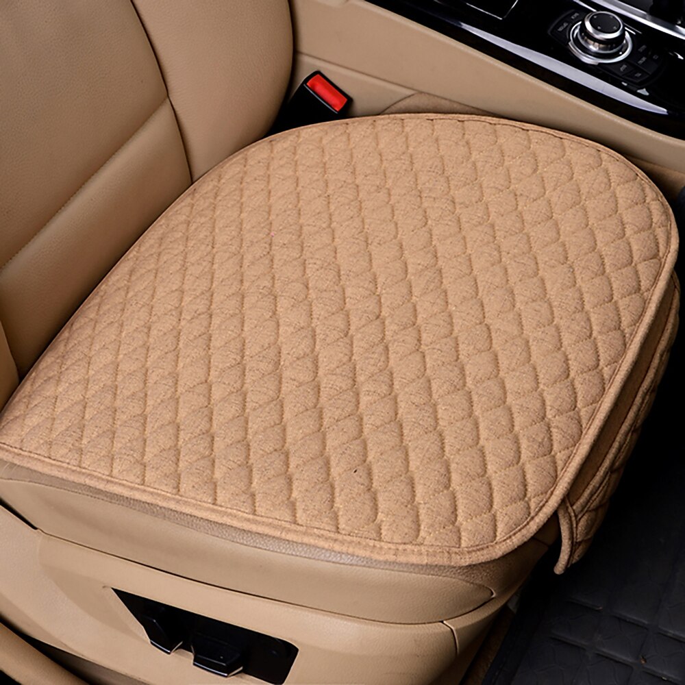 Universal Front and Rear Linen Car Seat Cover Cushion Car Seat