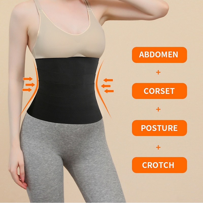 Corset Women's Waist Trainer Shapewears Office Running Gym Yoga Black Spandex Sport Sexy Breathable Hook and Loop Tummy Control Push Up Basic Solid Color All Seasons 2023 - AED 95 –P6