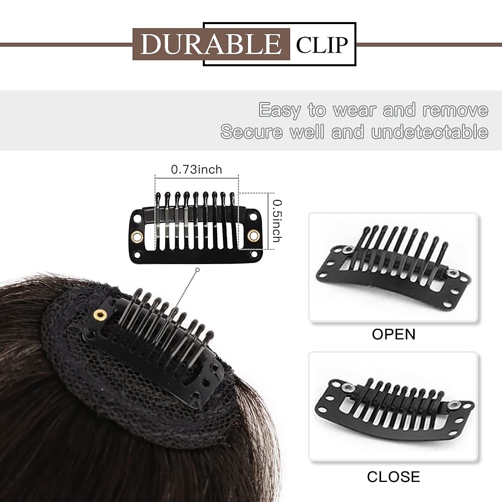 lugg hårspänne i förlängningar naturlig lugg lugg clip-on front snygg platt bang i ett stycke långt rakt hårstycke för kvinnor 2025 - $14.49 –P3