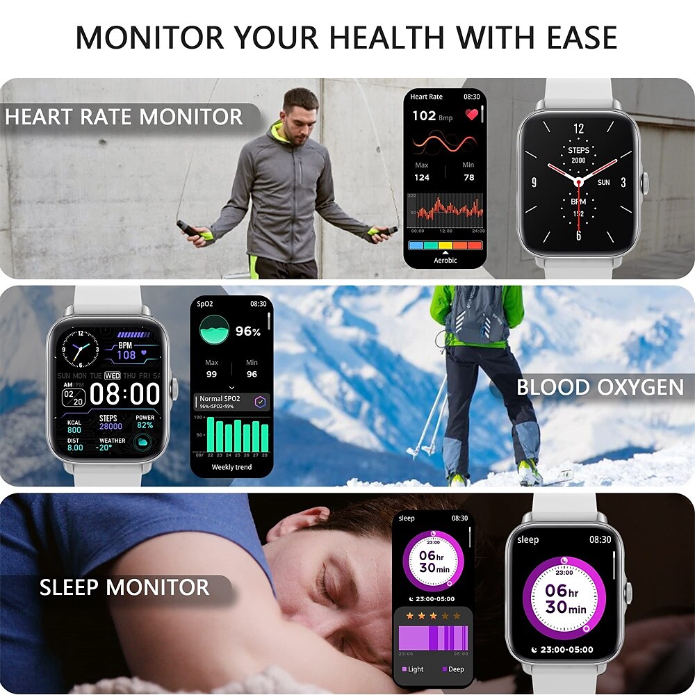 Smart Watch 1.7 inch Smartwatch Women Bluetooth Answer Call IP67 Waterproof Heart Rate Sleep Tracking Blood Oxygen Ai Voice Control for Android iOS Phone 2025 - $47.99 –P10